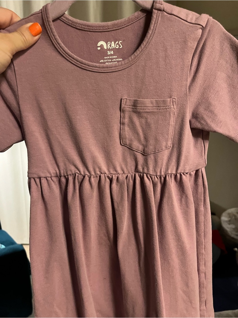 Rags to Raches Mauve Pocket-Front Casual Dress